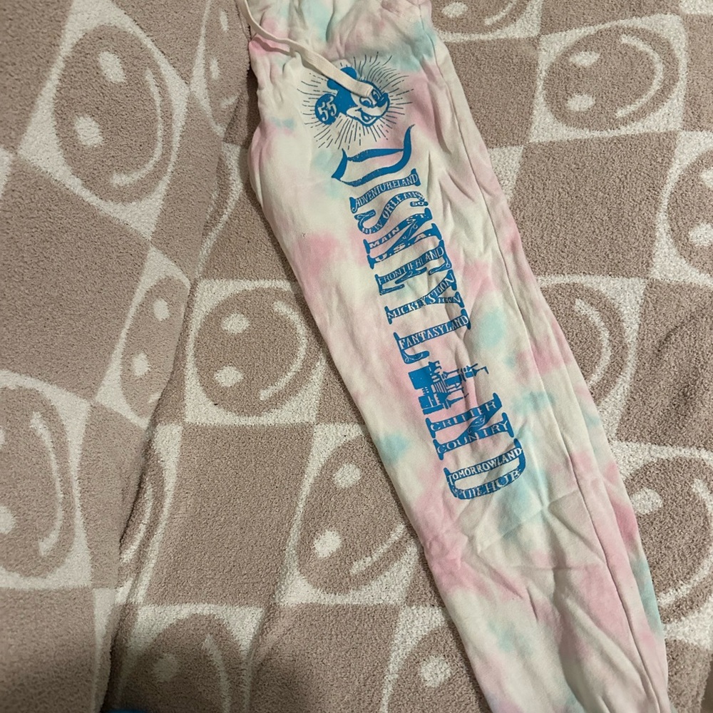 Disneyland 55 Pink and Blue Sweats with Logo Design.